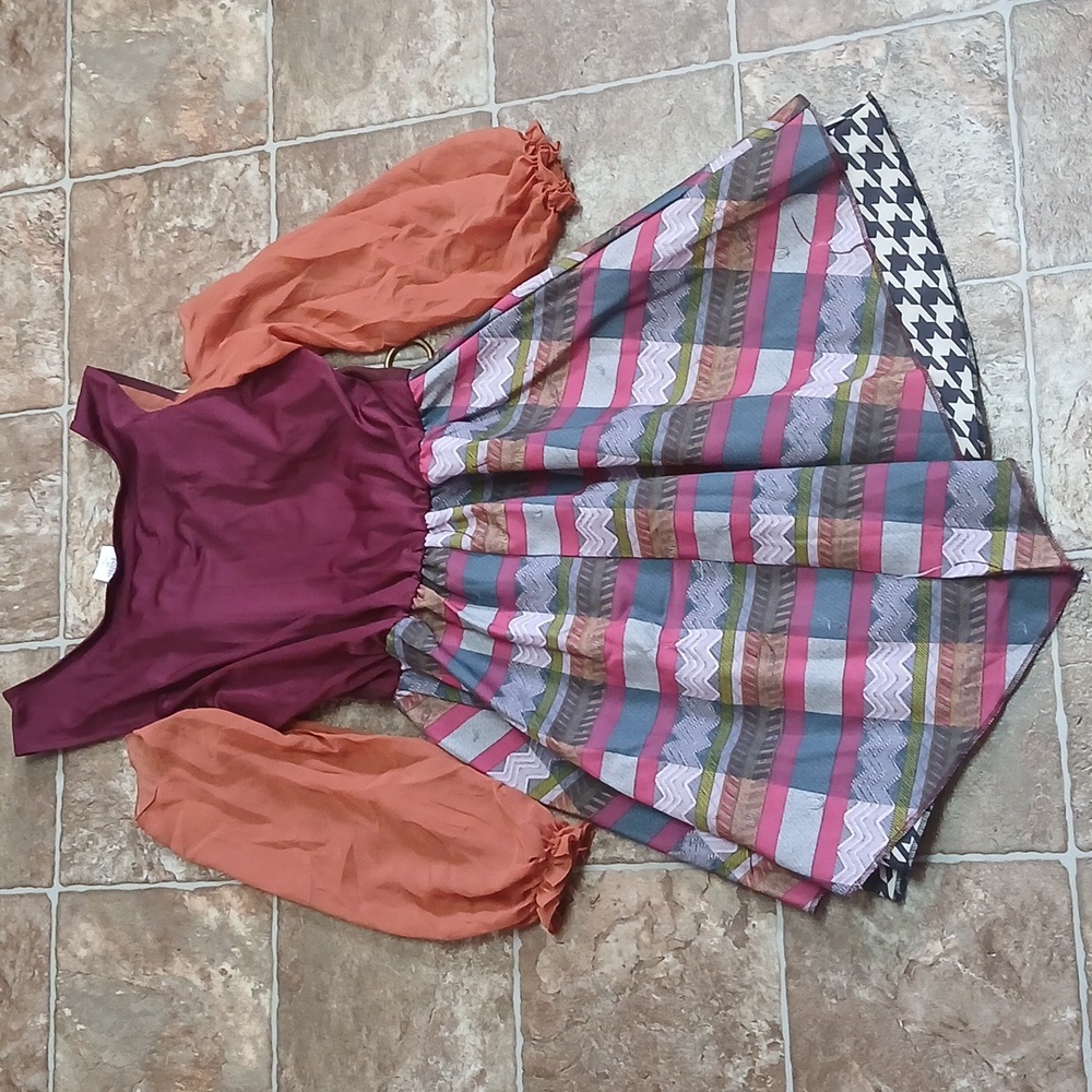 GUC Disney Spirit Hocus Pocus Bohemian dress Brown Pink Gray Size Medium - Picture 5 of 7